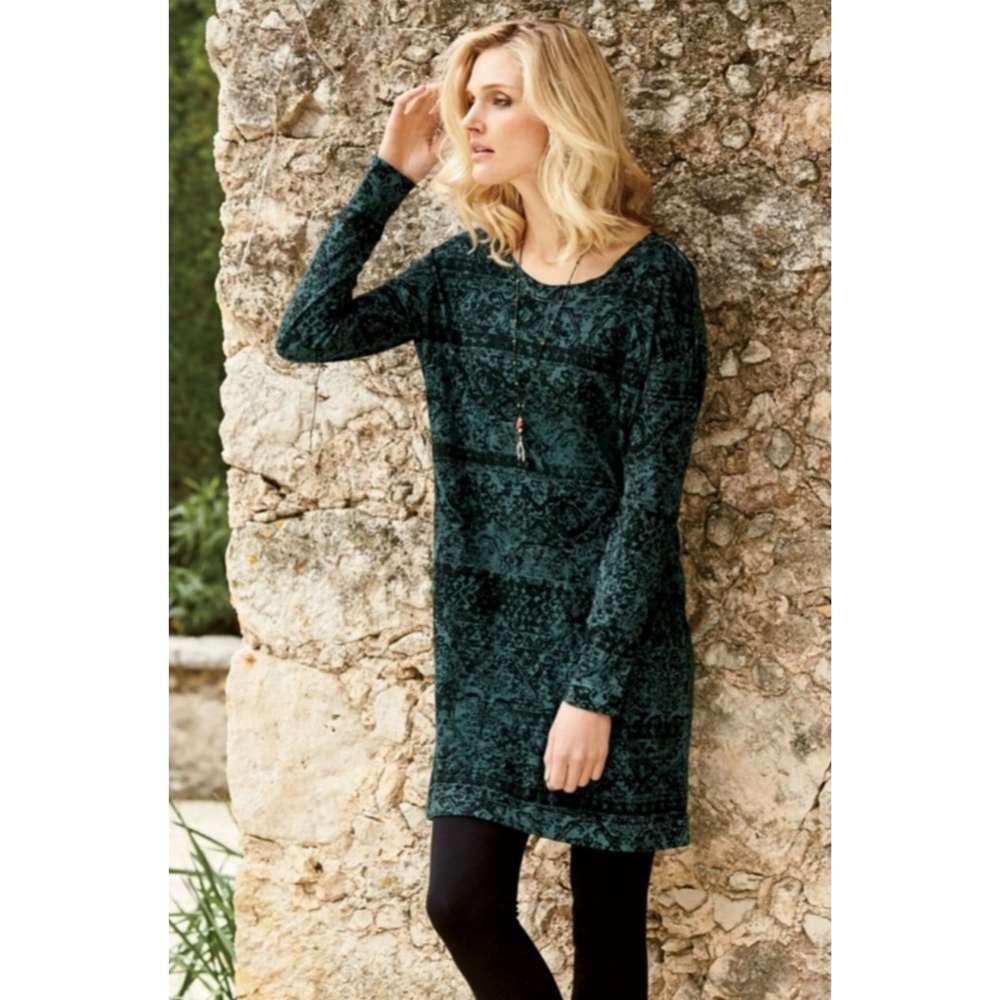 Peruvian Connection Lightweight Cotton Long Sleeve Dress